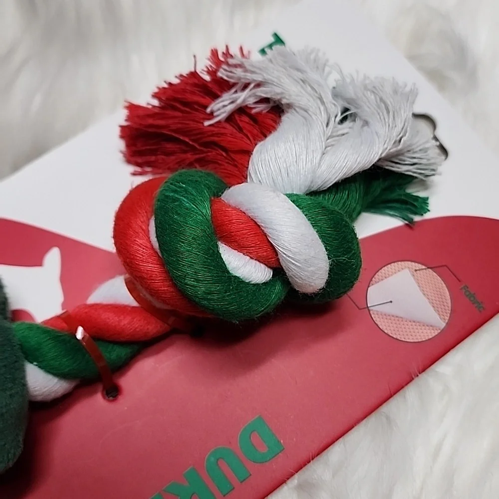Christmas Nutcracker Squeeker Plush Dog Toy with Rope New with Tags 24